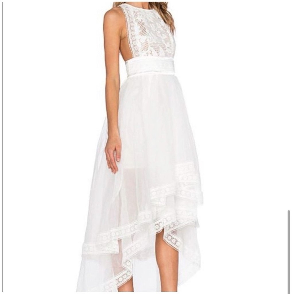 Asilio High Low White Evening Wedding Coctail Boho Formal Dress
